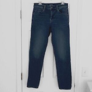 Express Mens Hyper Stretch Slim Straight Leg Medium Wash Blue Jeans. Sz 29 X 32.